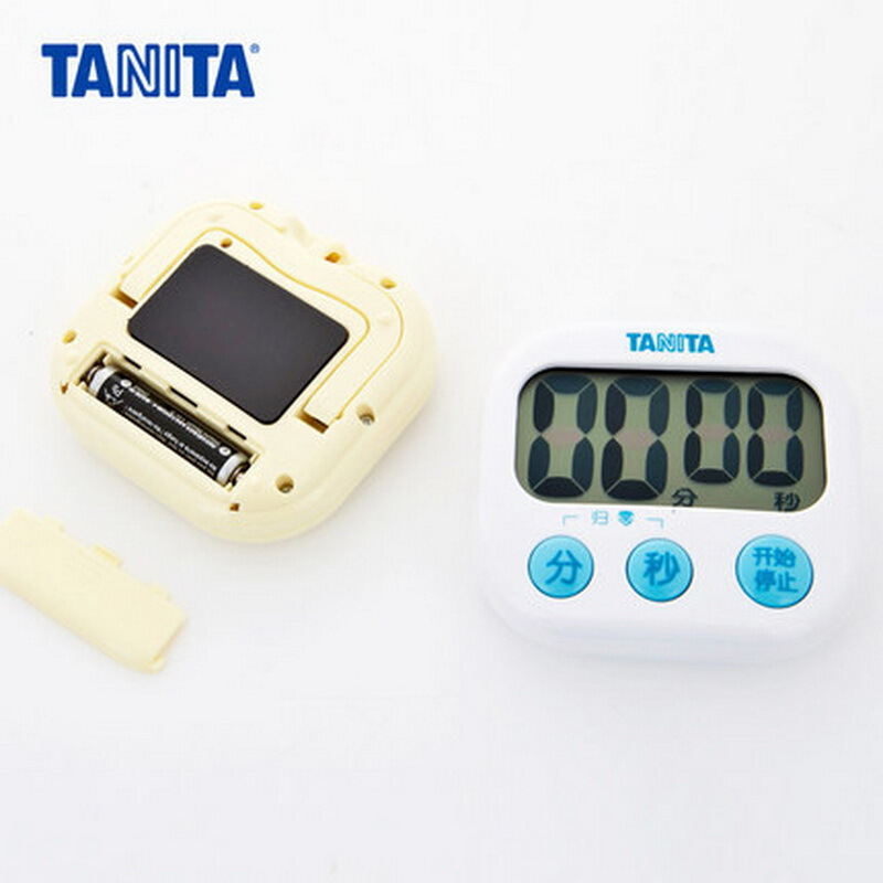 日本百利達tanita廚房計時器提醒器學(xué)生定時器倒計時器烘焙 TD-384 白色/黃色